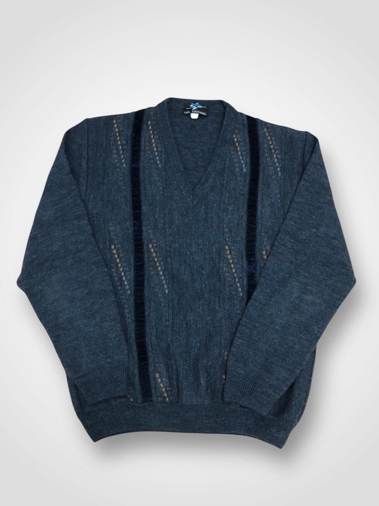 Pull col v homme en laine et acrylique (S)